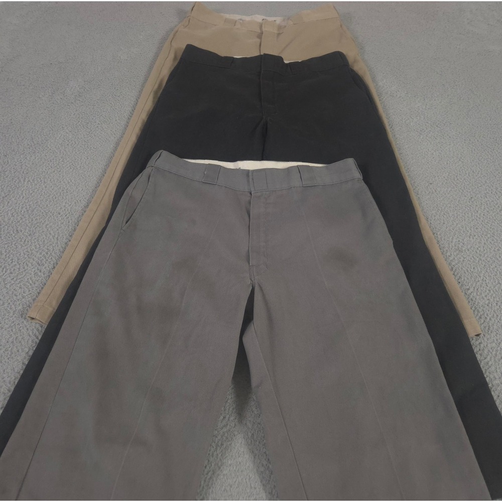 LOT OF 3 Dickies Pants Mens 36x32 Multi 874 Original Fit Straight Twill Flex